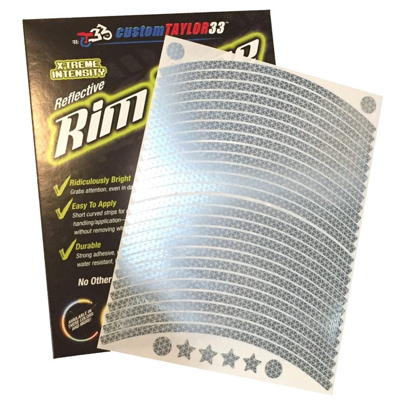 customTAYLOR33 (All Vehicles White/Silver/Chrome High Intensity Grade Reflective Copyrighted Safety Rim Tapes (Must Select Your Rim Size), 19" (Rim Size) 19" (Rim Size)