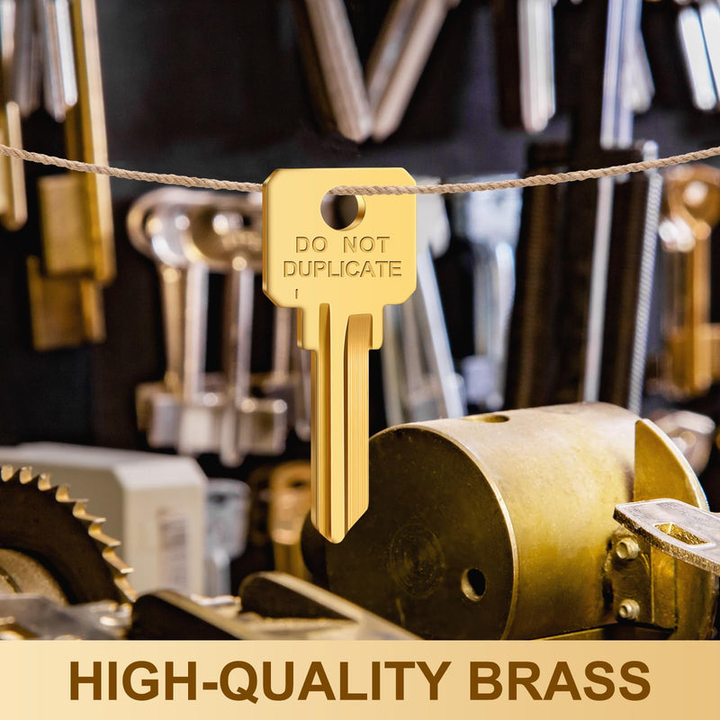 MorningRo 50 Pcs Do Not Duplicate Key Blanks Metal Replacements House Key Blank Door Lock Replacement Parts (Gold, Kw1) Gold