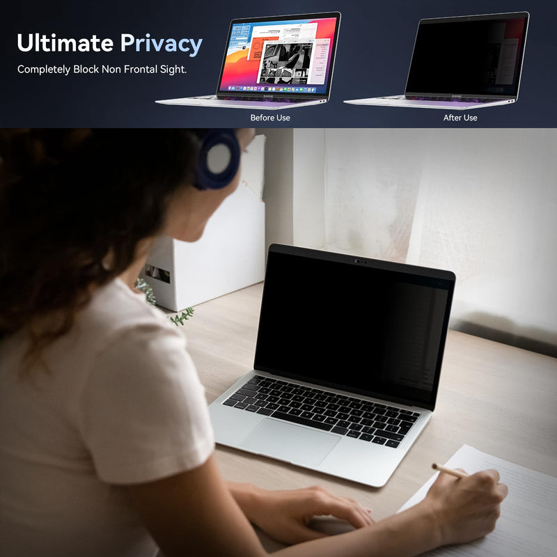 Privacy Screen MacBook Air 13 Inch (2010-2017), Magnetic Removable Anti Glare Blue Light Privacy Filter with Camera Cover, Anti Spy Black out Laptop Screen Protector for Mac 13In (A1369, A1466) Black macbook privacy screen MacBook Air 13 Inch(2010-2017)