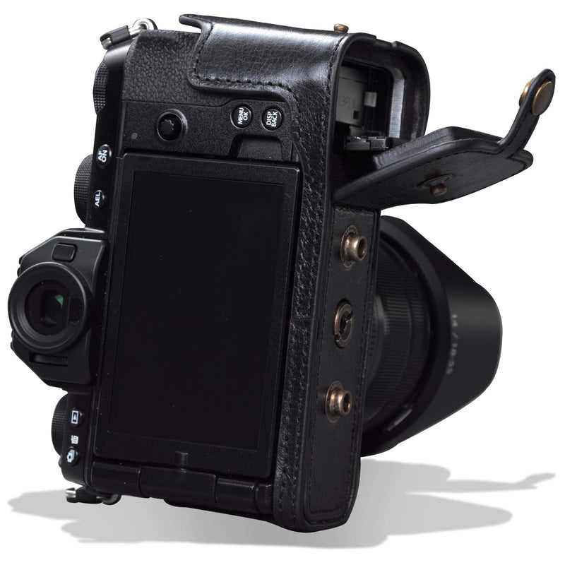 MegaGear MG1959 Ever Ready Genuine Leather Camera Case Compatible with Fujifilm X-S10 - Black