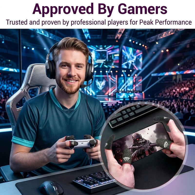 Sibba 4Pcs Mobile Gaming Finger Sleeves Ultra-Thin Carbon Fiber Thumb Sleeves for Mobile Games, Anti-Sweat & Anti-Slip Perfect Touchscreen Glide Gamer Profesionales, Universal with All Devices