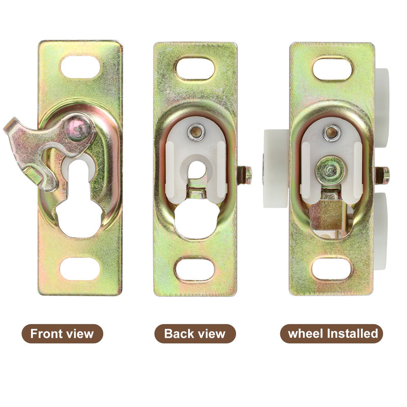 Pocket Door Rollers Connection Plate, Sliding RV Door Hardware,Color Zinc Plating,2 Set (Wheels not Included) 5 Set