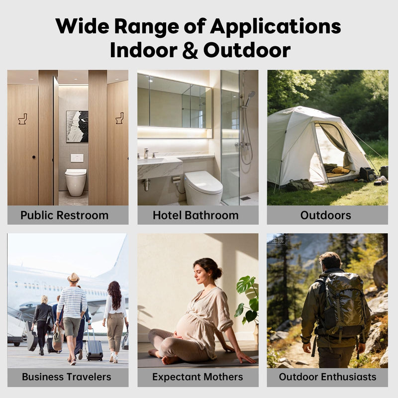 Portable Electric Bidet for Travel with 180° Adjustable Nozzle, Strong Water Pressure- Handheld Rechargeable USB-C Bidet,350ml IPX6 Waterproof Personal Hygiene Cleaner for Postpartum Women, Camping white-grey
