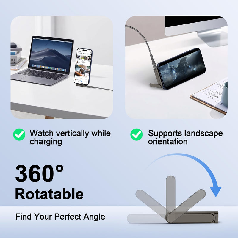 Invisible Phone Stand with USB C Adapter,240W Fast Charging USB C Male to | USBC Female Connector Adapter for iPhone 17 Pro Max/17e/17/16e/16/15/15 Plus/2-in-1 Compact Phone Foldable Holder Kickstand