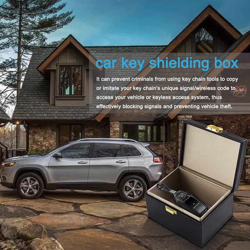 Faraday Box, [Newest Version] RFID Box for Car Keys, Faraday Cage,Key Fob Protector, Carbon Fiber Signal Blocker for Keyless Fob, Large Car Key Signal Blocking Box for Car Keys Phones