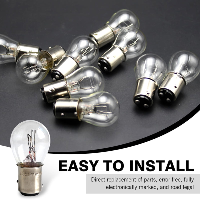 10 PCS 1157 Tail Light Bulbs, Automotive Brake Light Bulbs, Turn Signal Light Bulbs, Universal Halogen Brake Light and Reverse Light Replacement Parts for Vehicles (White) 10 PCS White