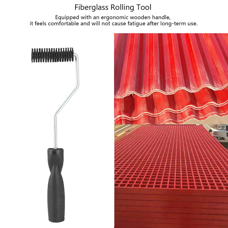 Fiberglass Laminating Roller 22x75mm, Professional Bubble Roller Tool for FRP, Composite, Boat Repair & Tub/Shower Fiberglass Mat Seam with Ergonomic Handle
