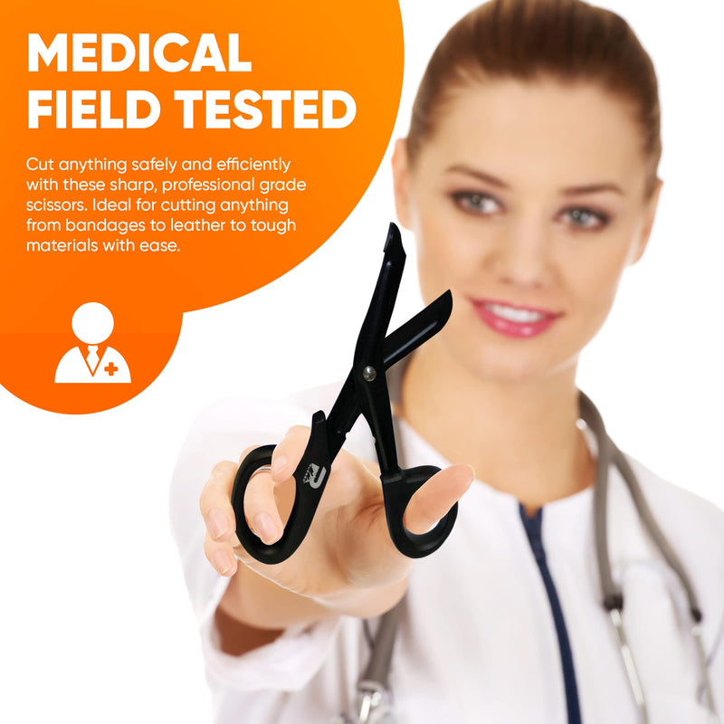 Trauma Shears for Nurses and EMT's - Stainless Steel Blades Teflon-Coated - Heavy-Duty Shears for Bandages and Wraps. Autoclavable, EDC, Rainier Rugged