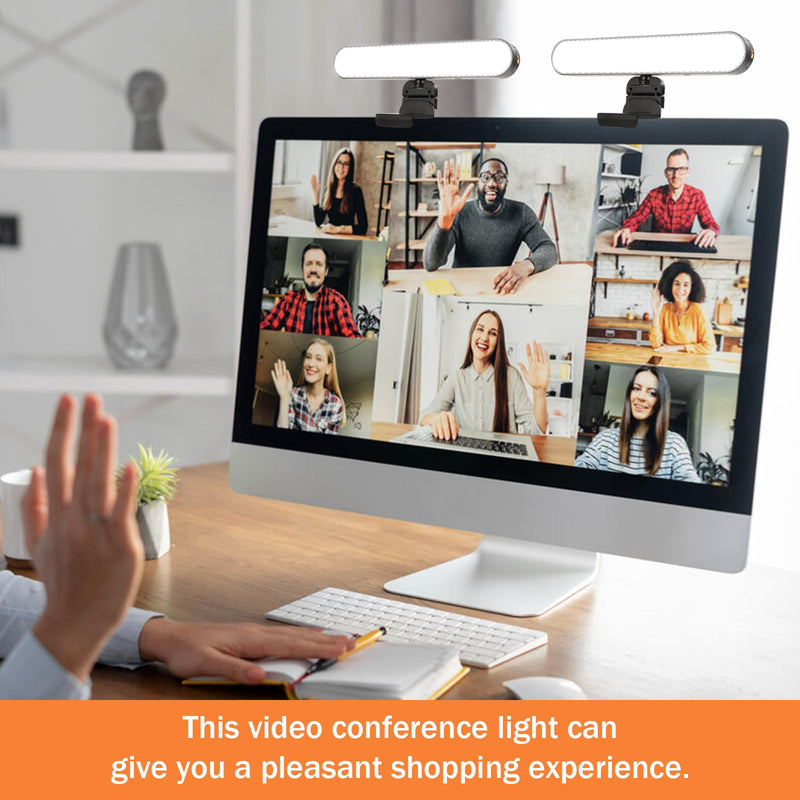 Video Conference Lighting Kit, Dual LED Lights for Live Streaming, Computer Lights are Used for Video Calls, Zoom, Games, Home Office Light, Laptop Ring Light, 3 Color Temperatures