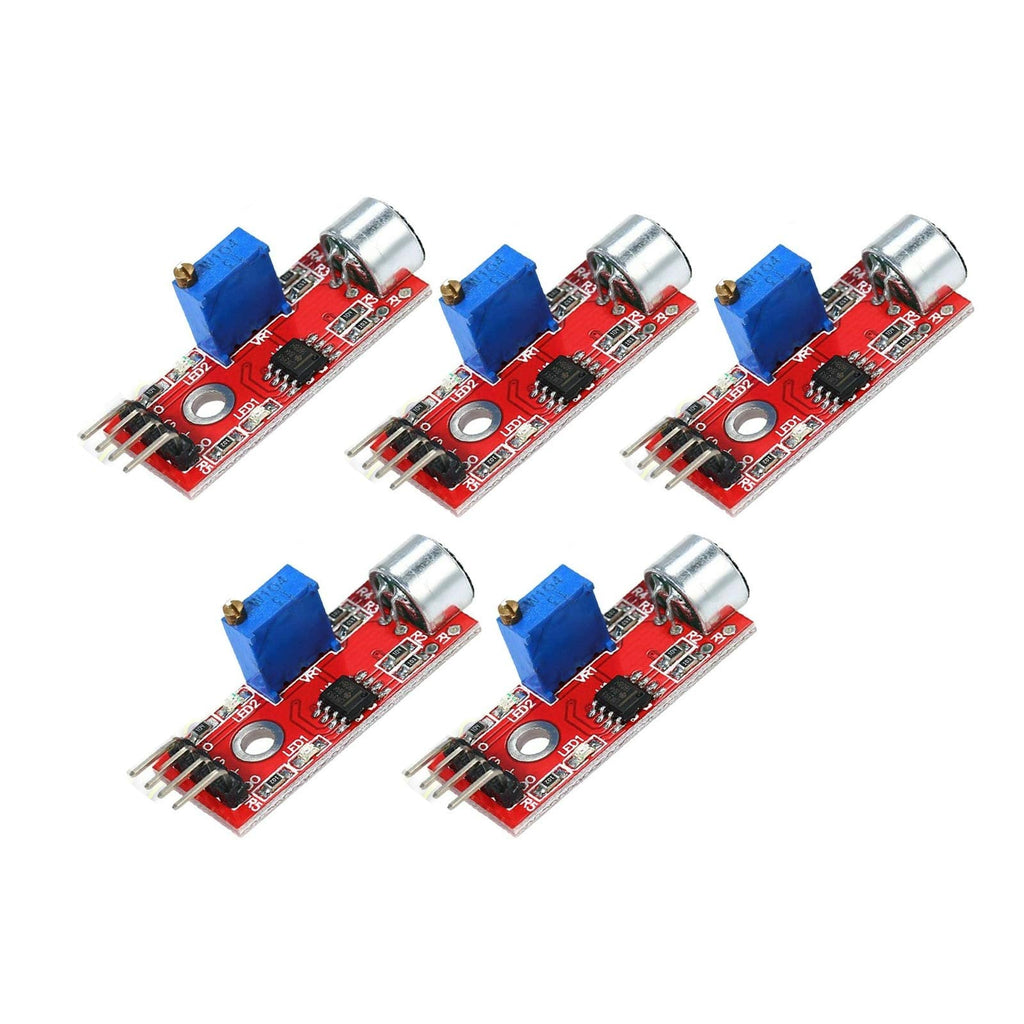 5PCS Microphone Sensor High Sensitivity Sound Detection Module Compatible with Ar-duino PIC AVR 5