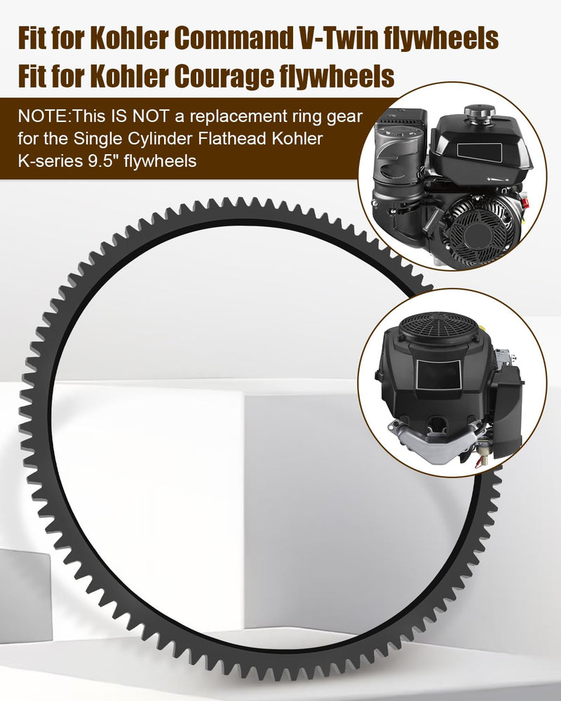 97 Teeth Flywheel Starter Ring Gear Fit for Kohler Command V-Twin, Kohler Courage flywheels, Replacement Ring Gear