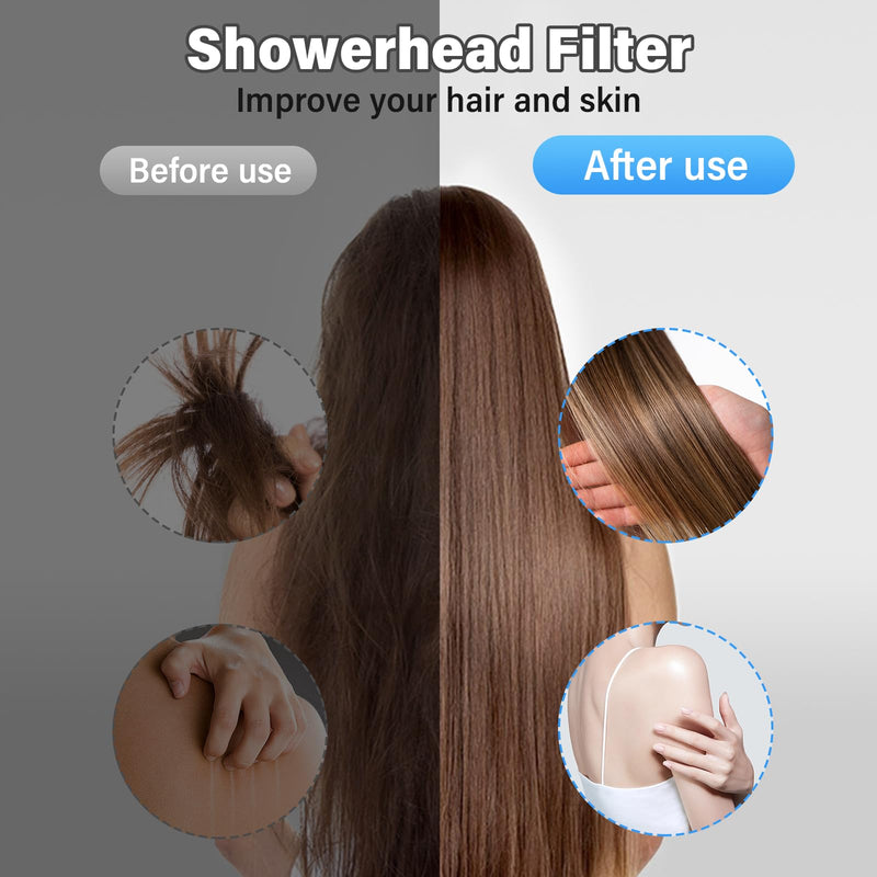 Carbon Shower filter cartridge 2PCS Compatible with Shower Filter System,Reduces chlorine, heavy metals, and other impurities to help alleviate dry skin and dry hair