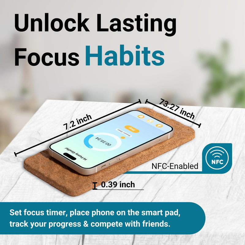 Smart Pomodoro Timer Smart Pad with Free Companion App | Boost Focus & Productivity | Minimize Digital Interruptions | Perfect for Work and Study | Made in EU