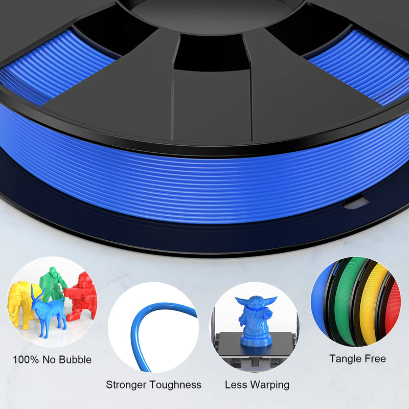 ENTINA 4 Colors PLA 3D Printer Filament Bundle, PLA Filament 1.75 mm for 3D Printers, Dimensional Accuracy +/- 0.02 mm, 200g x 4 Spools Set Red/Blue/Green/Yellow