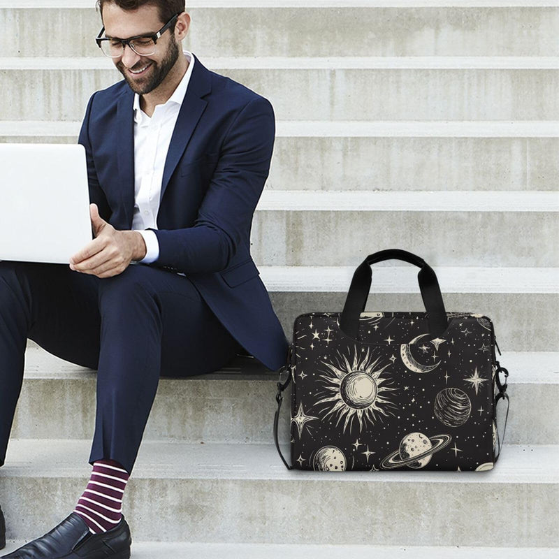 Stars Moon Sun Print Laptop Case 15.6 inch Computer Bag | Waterproof Laptop Briefcase Laptop Bag for Women & Men Stars Moon Sun