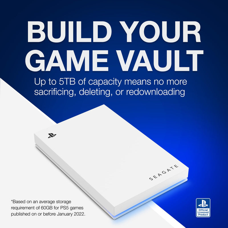 Seagate Game Drive for PlayStation® Consoles 2 TB External Hard Drive - USB 3.2 Gen 1, Officially-Licensed (STLV2000101) Gaming 2TB
