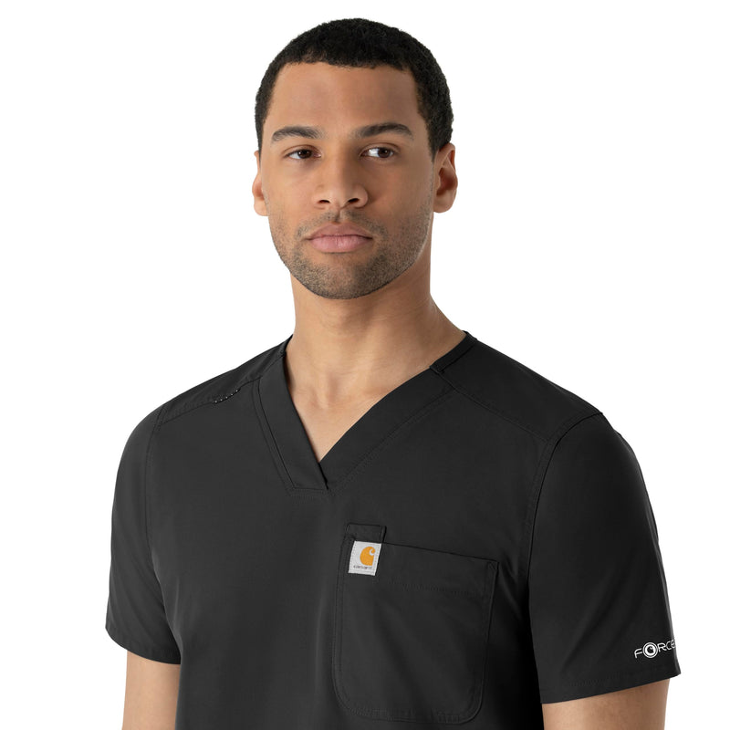 Carhartt Scrubs C16113 Force® Modern Fit V-Neck Top Large Black