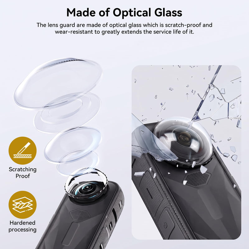 360 X5 Premium Lens Guard for Insta360 X5, Multi-Coating&Twist-Lock | 2 Pack High Transparency Tempered Glass Lens Protector Cover for Insta 360 X5 Protective Camera Anti-scratch Accessories