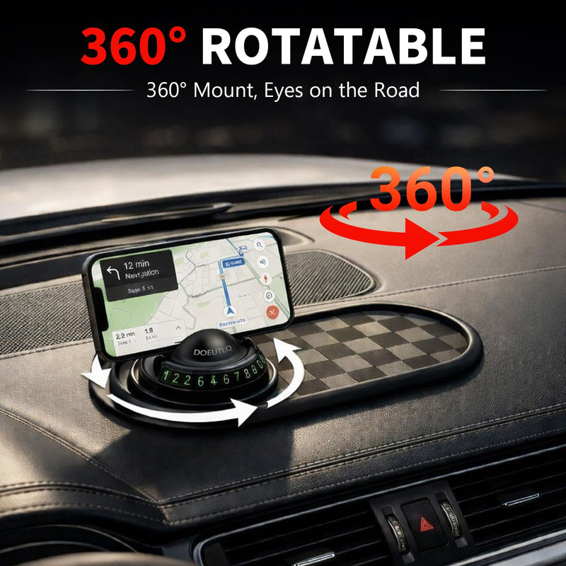Multifunctional Car Anti-Slip Mat Dash Phone Holder New Accessories Dashboard Mat Non Slip Cover Driver Essentials Support Stand All in One Car Organizer Pad Dash Board Sticky Pad (Black & Gray)