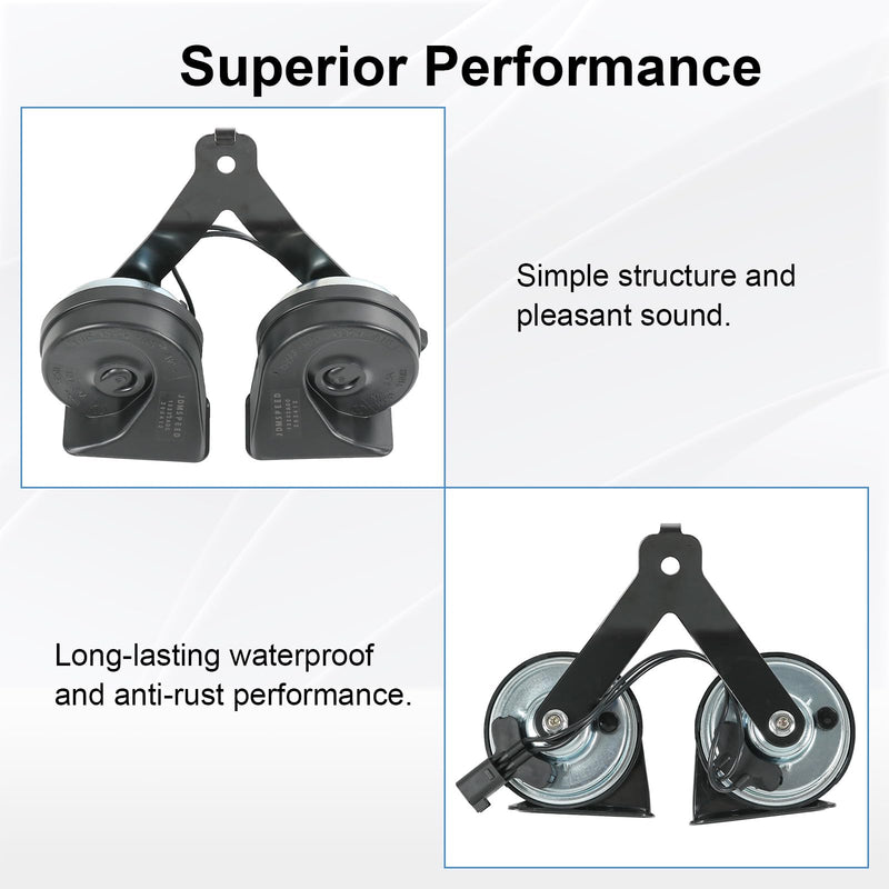 Horn Assembly with Bracket Dual Note Electric Horn Level 2 Compatible with Ford F-150 2015-2022 Expedition 2018-2022 Replaces# ‎‎FL3Z-13832-C