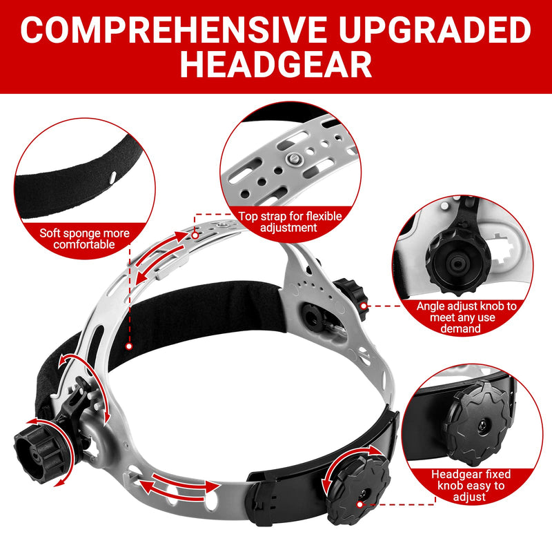 Welding Helmet Auto Darkening: DEKORPO True Color Solar Powered Auto Darkening Welding Welder Mask Hood Helmets MZ801T-Skull Red