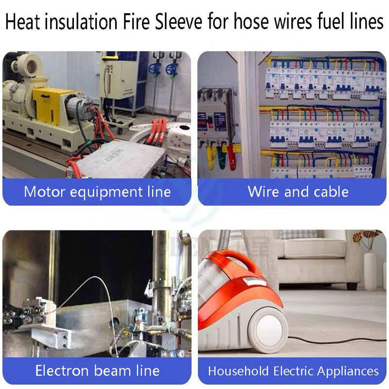 10 Feet Length Heat Shielded Fire Thermo Armor Fire Sleeve 1/2"ID,Silicone Coated Fiberglass Heat Protection for Automotive Hose Lines & Electrical Wiring（Black 1/2"x10 Feet） 1/2"x10FT