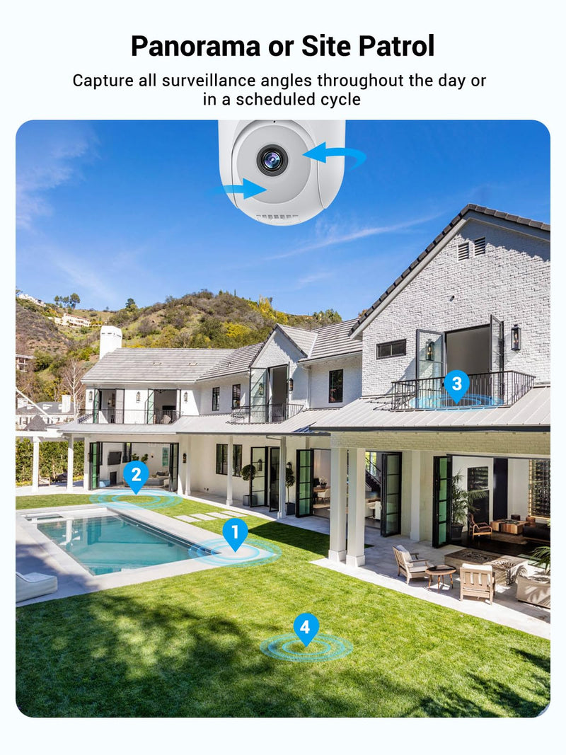 Rocktone 2 PACK Indoor/Outdoor Security Camera for Home and 1 PACK Light Bulb Camera