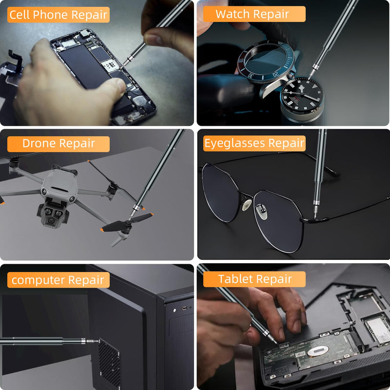 Small Precision Screwdriver Set,50 in 1 Professional Magnetic Mini Screwdriver Repair Tool Kit for PC,Computer,Laptop,Iphone,Cell Phone,MacBook,Tablet,Watch,Eyeglasses Electronic Ring Doorbell 50 Iron Gray