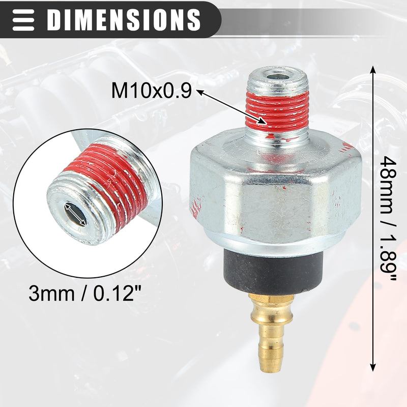 Motoforti Engine Oil Pressure Sensor, for Honda Accord 1984-2007, Plastic Metal, No.37240PT0014, Black Silver Tone