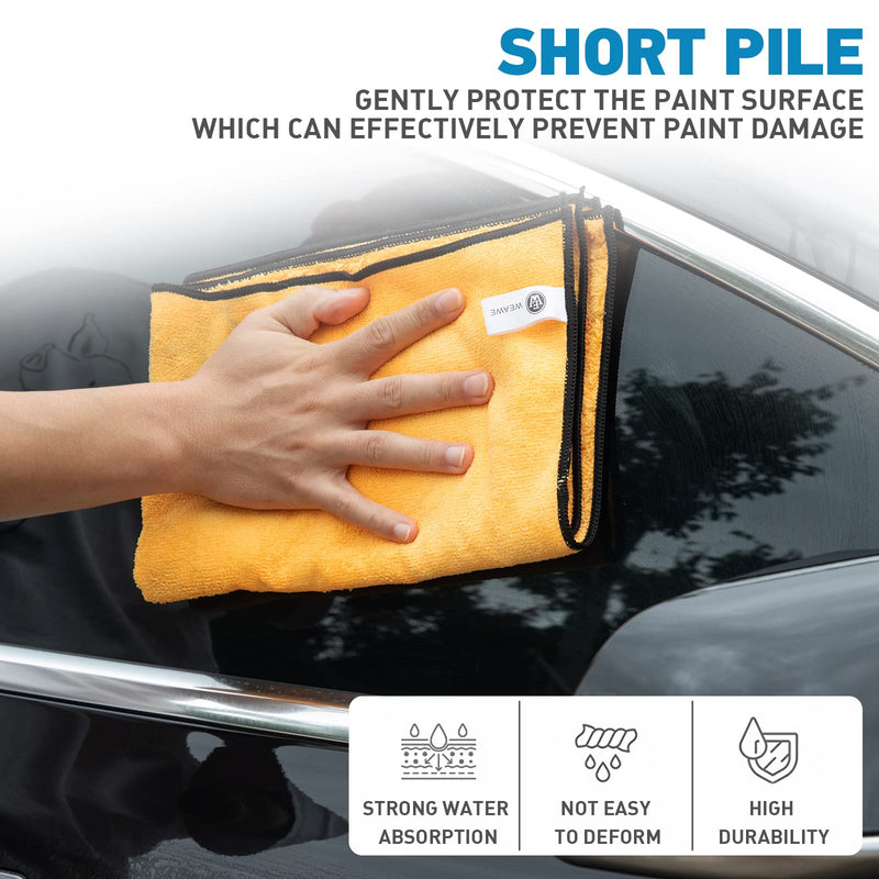Microfiber Towels Gray for Cars - 6 Pack, High & Short Pile Micro Fiber Cleaning Cloth for Car Washing Drying & Auto Detailing, Water Absorption Lint Free & Non-Streak 6 Pack (23.6" x 15.7")