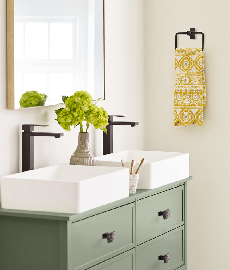 Amerock Oil Rubbed Bronze Towel Ring - 5-1/4 in Length - Bath & Kitchen Towel Holder 1-Piece