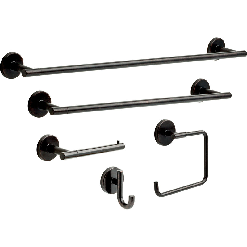 Delta Trinsic (1-Pack) Hand Towel Holder Venetian Bronze Towel Racks for Bathroom Wall Square Towel Ring Holder for Bath Towel Hanger for Kitchen, Bathroom Accessories 759460-RB