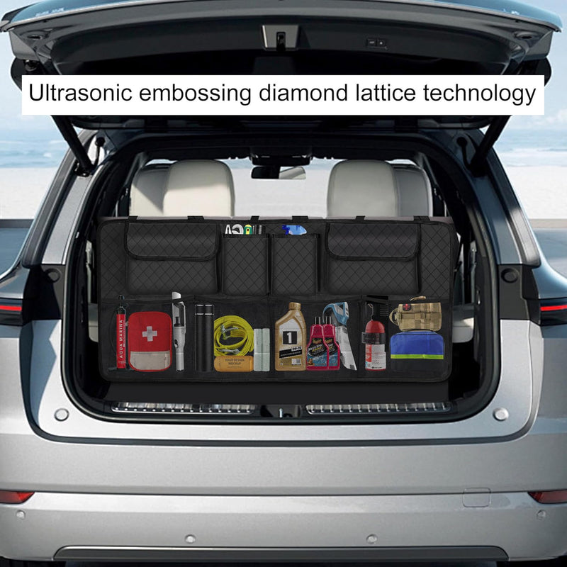 Car Trunk Organizer and Storage, Large Capacity Backseat Hanging Storage Accessories, Backseat Car Organizer for SUV/MPV/Truck (Black) Black