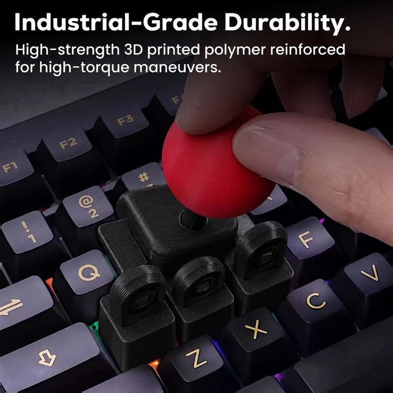 Arcade Joystick Keycaps Full Functional 4-Way Mech Keyboard Controller, Magnetic Quick-Release Switch (WASD B Set) Black-Red