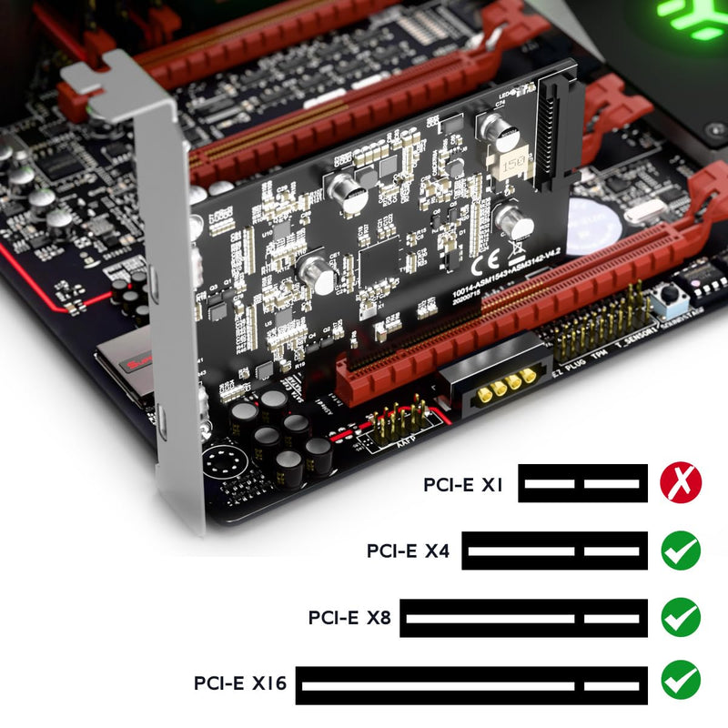 MAIWO 10Gbps PCIE USB C 3.2 GEN 2 Card, 2-Port USB-C to PCIE Expansion Card, Support PCIE X4 X8 X16 Host, PCI Express X4 to USB 3.2 GEN 2 Adapter for Desktop PC KC014