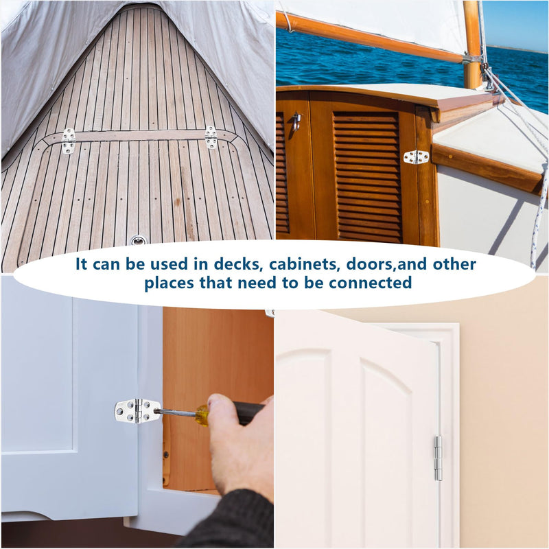 316 Stainless Steel Boat Hatch Hinges,3 inch x 1-1/2 inch (76 x 38mm) Polished Marine Hinge,Marine Boat Hatch Heavy Duty Hinges with Screws,for Boats, Yachts, Doors, Deck,Windows, Cabinets (8 Pack) 3 inch x 1-1/2 inch-8Pack
