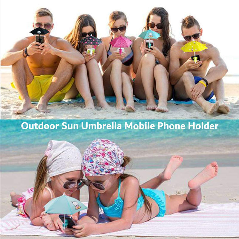 Phone Umbrella Suction Cup Stand – Umbrella for Phone with Universal Adjustable Piggy Phone Holder, Phone Umbrella for Sun, Outdoor Phone Sun Blocker, Phone Shade Cover Pink