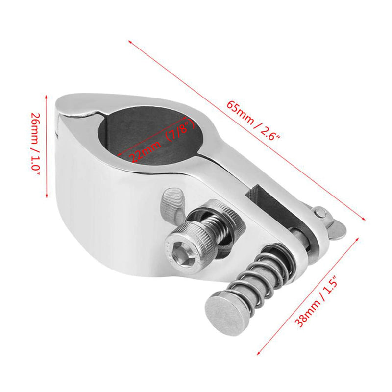 Heavy Dudy 316 SS Bimini Top Hinged Jaw Slide w/Boat Pin & Cam Clamp Pair 7/8" （22MM ） by NRX&XRC For 7/8" Tube
