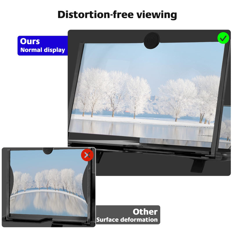 Phone Screen Magnifier- HD 3D Mobile Screen Amplifier for Video,Movies - Foldable Cellphone Stand with Screen Enlarger for All Smartphones (White) White