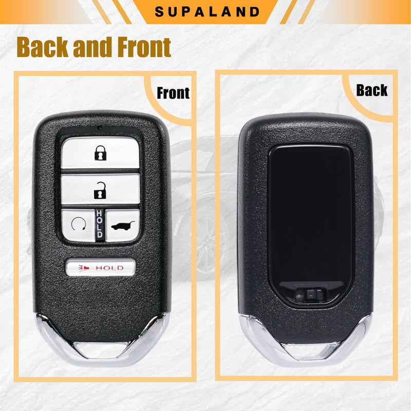 SUPALAND Key Fob Keyless Entry Fits for Honda CRV Pilot Civic Passport CR-V 2016-2022 Remote Control Smart Key Replacement Push Start Button KR5T44 / KR5V44 / KR5V2X 47 Chip 433Mhz 5B