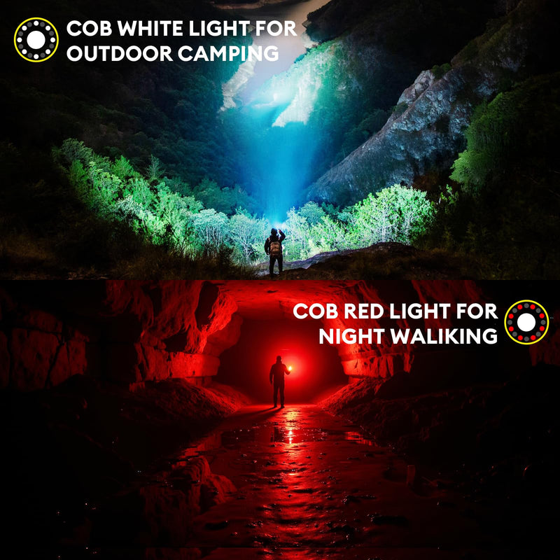 RECHOO Rechargeable Flashlights High Lumens, 990000lm LED Flashlight Rechargeable, Fixed Foucs, 8 Lighting Modes Waterproof Small Flashlight for Camping, Hunting, Emergency, Gifts for Men 2 Pack