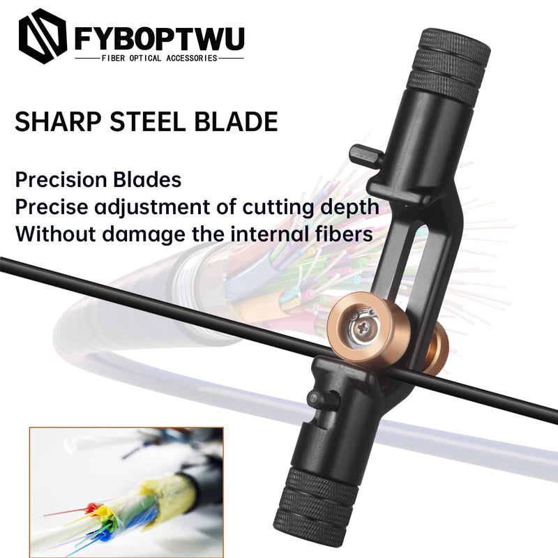 Transverse Armoured Fiber Optic Cable Stripper Armored Cable Stripper 8-28.6MM - Double Head FTTH Armored Fiber Cable Stripping Knife Fiber Optic Slitter Tools for Coaxial Mid Span Round