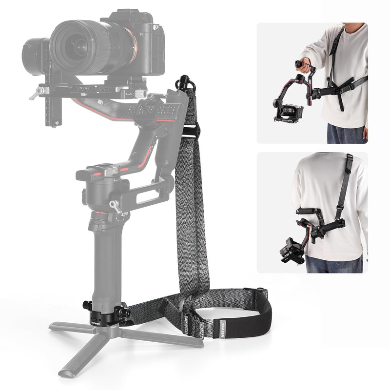 NEEWER RS4 RS3 RS2 Gimbal Shoulder Strap, Weight Reducing Soft Padding Adjustable Strap with Baseplate Compatible with DJI RS4 RS4 Pro RS3 RS3 Pro RS2 Sling Handle with Quick Release QD Buckle, GA016