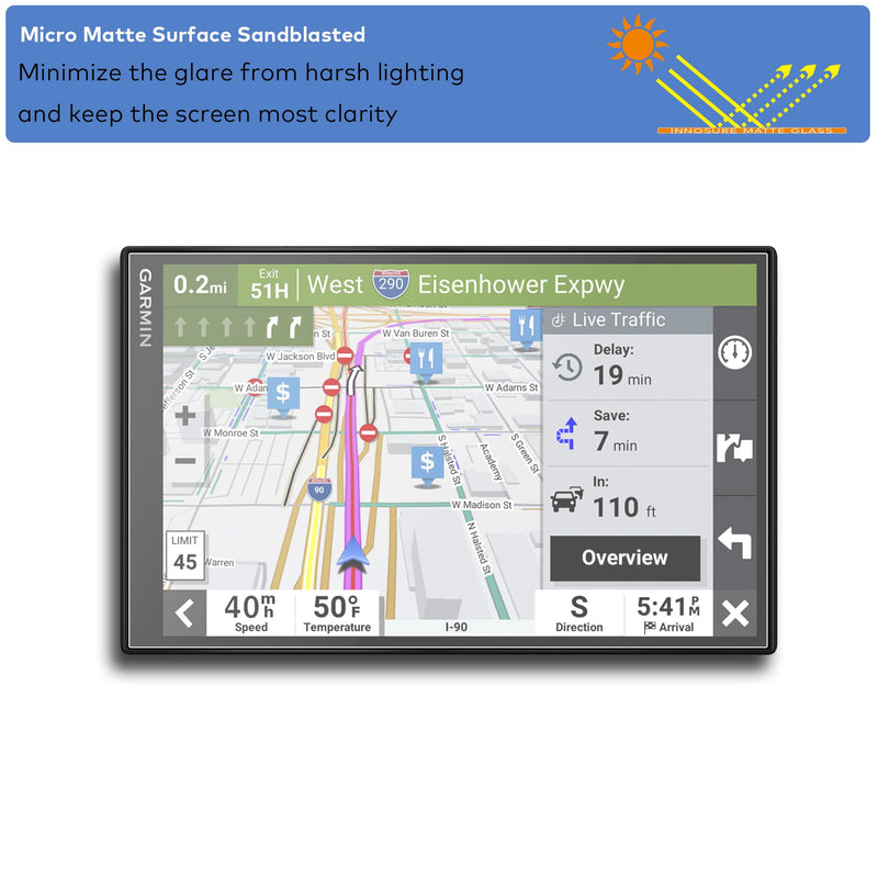 Premium Tempered Glass Screen Protector for Garmin Drivesmart 86 GPS Navigator 8 Inch Touchscreen Anti Glare (Matte) Drivesmart 86 - 8" - Matte