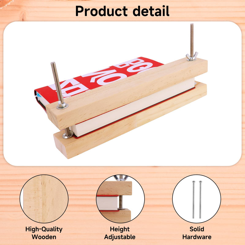 GeryVtee Wooden Bookbinding Press 9.8x1.5inch Large Book Binding Tool Inch Flat Paper Press Machine Padding Press for Home, School, Office DIY Bookbinding 9.84x1.5"