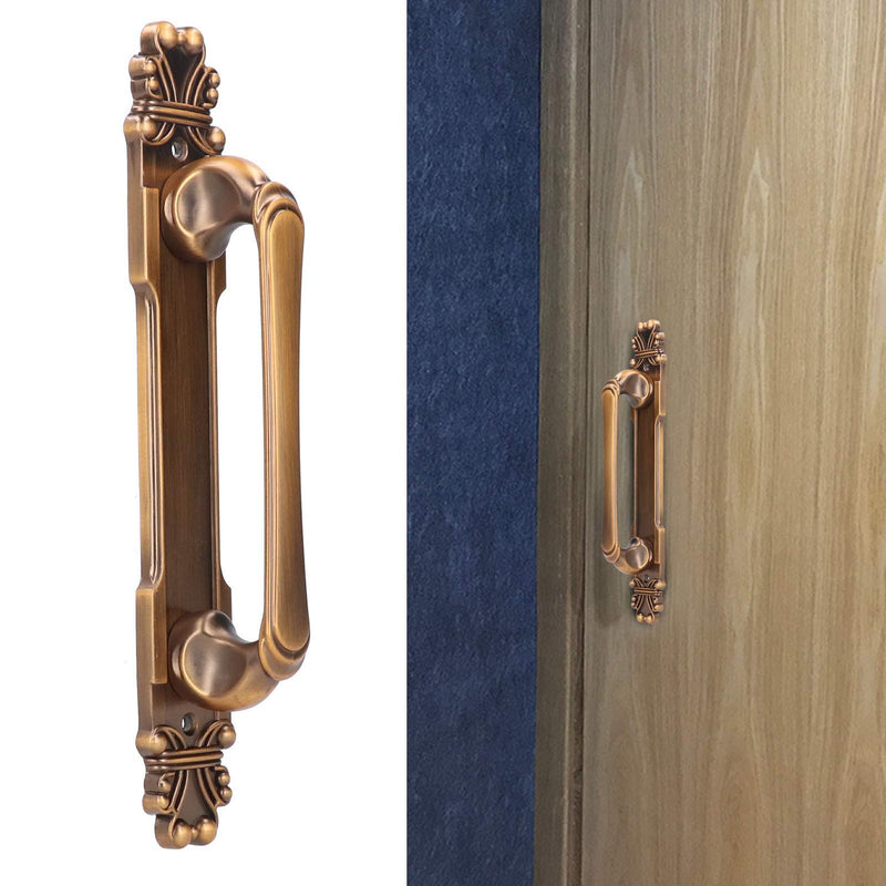 Fdit Zinc Alloy Cabinet Handle, Antique Surface Mount Door Pull 280mm with 195mm Hole Distance European Style Furniture Hardware for Wardrobe Drawer Closet