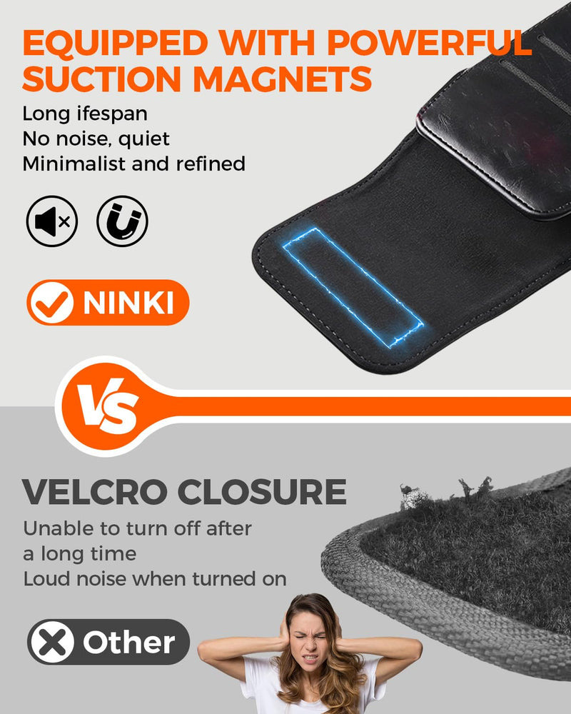NINKI Belt Clip Holster for Samsung Galaxy Z Fold 8 Ultra 7 6 5 4 3 2 Bag with Card Holder & S Pen Slot & Stylus, Leather Cover Waist Holder Pouch for Samsung Z Fold 8 Ultra Case Holsters Belt, Black Galaxy Z Fold Holster