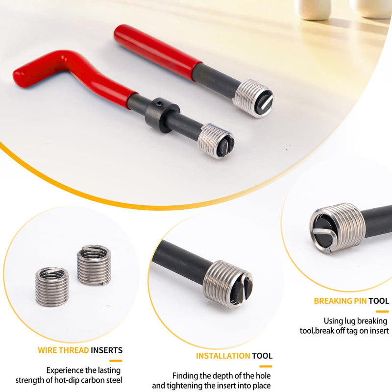 5/16-18 in Thread Repair Kit, SAE Helicoil Thread Repair Kit with HSS Drill and Stainless Inserts for All Metals, Composites, Polymers and Other Materials 5/16-18 In