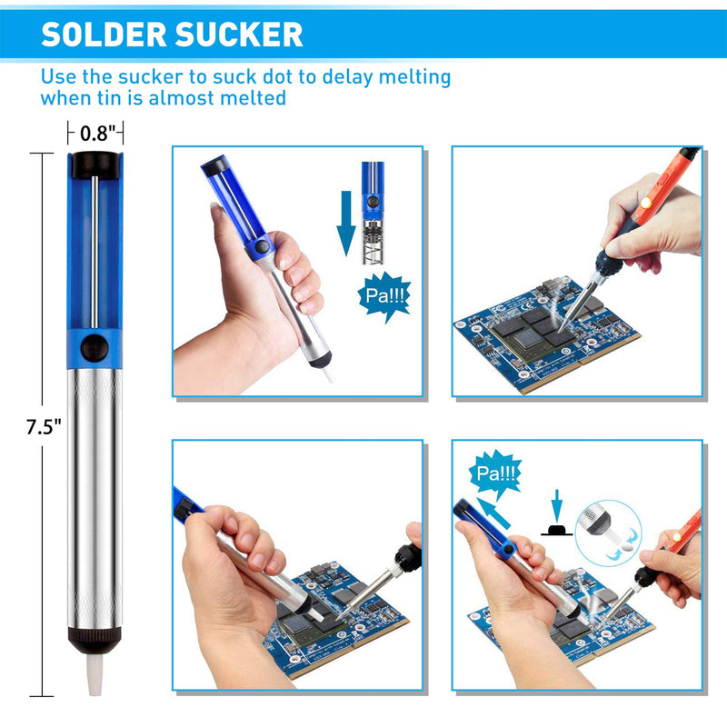 Soldering Iron Kit, 60W Upgraded Soldering Kits Adjustable Temperature Welding Tool Solder Irons Pen with On/Off Switch Use for Electrical Repairs 60w 19-in-1