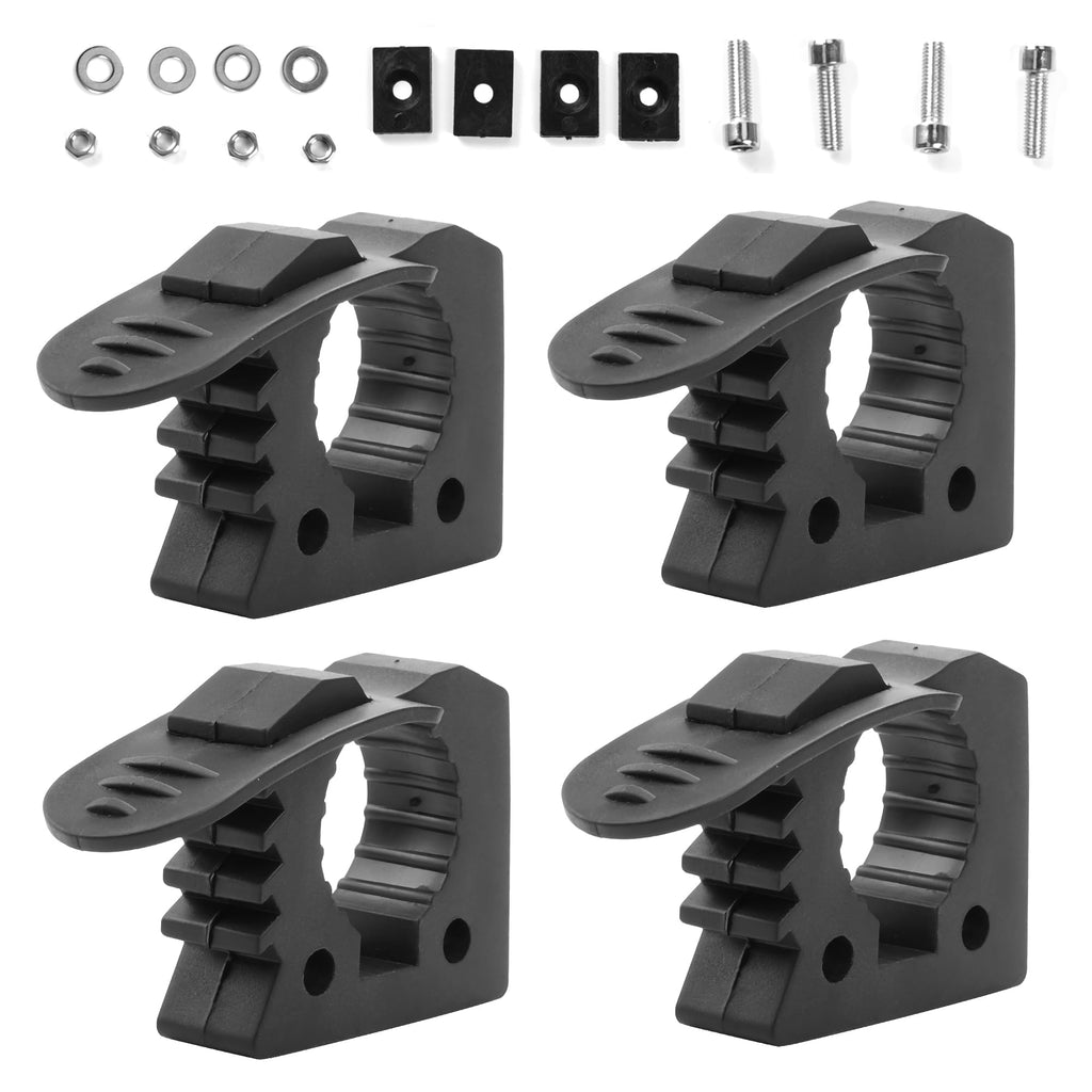 4 Pack Quick Release Rubber Clamp Mount Kit 1-1/5" to 1-1/2" Fist Mount Clamps Mounting Kit Diameter Tool Handles for Trucks UTV ATV Offroad 4X4 Parts Roof Rack Shovel Mounting Kit(4 Pack)